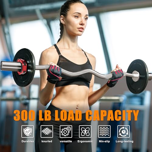 Olympic Barbell Bar 2 Inch EZ Curl Bar for Biceps Olympic Bar for Squats Weightlifting Powerlifting Strength Training Bar for Home Gym Olympic Curl Bar Standard Olympic Bar for Bench Press