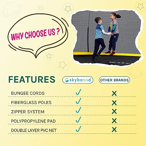 SkyBound 10 FT Springfree Trampoline for Kids and Adults - Springless Trampoline with Enclosure - Recreational Trampolines Bungee Cords - Outdoor Trampoline for Kids - No-Gap Design Zipper System