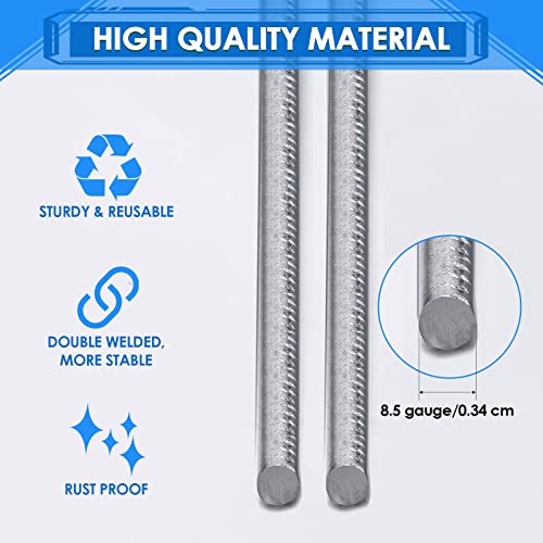 12 Pcs H Stakes for Yard Signs 16.5'' x 7'' Heavy Duty Metal H Frame Wire Stakes Weatherproof Metal Holder for 4mm 5mm Corrugated Signs Guidepost Yard Halloween Decoration