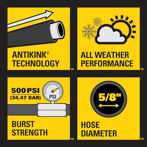 Stanley Fatmax Professional Grade Water Hose, 50' x 5/8", Yellow 500 PSI