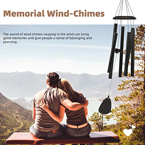 FSVGYY Wind-Chimes-Outdoor-Large-Decor, Deep Tone Soothing Melodic Tones Windchimes, Wind Chimes for Outside, Memorial Wind Chimes Best Gift for Mom Women Grandma Neighbors(32" Black)