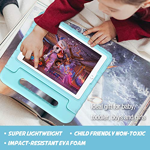 ProCase Kids Case for iPad 9th Generation/iPad 8/iPad 7, iPad 10.2 Case 2021 2020 2019/iPad Air 10.5/iPad Pro 10.5 Kids Case, Shockproof Lightweight Case with Convertible Handle Stand-Aqua
