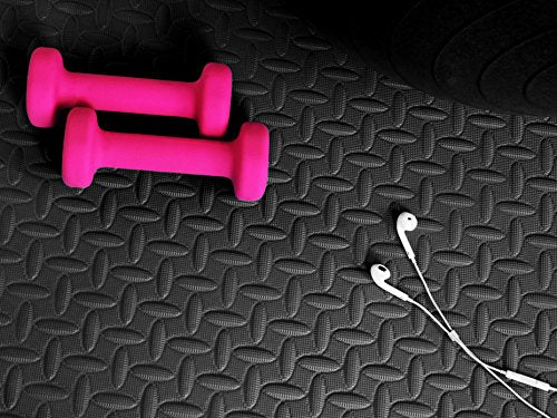 Signature Fitness Puzzle Exercise Mat with EVA Foam Interlocking Tiles, Gray, 1/2” Thick, 36 Tiles, 144 Sq Ft