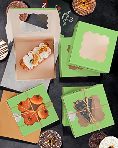 qiqee Valentine Bakery Box with Original Unique Design 60packs 6x6x3 Cookie Boxes Pastry Box for Valentine's Day