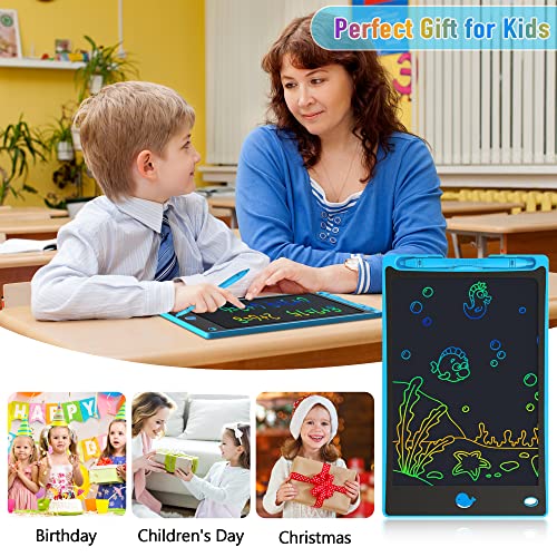 Hockvill LCD Writing Tablet for Kids 8.8 Inch, Toys for Girls Boys Drawing Pad for 3 4 5 6 7 8 Year Old Kid, Toddler Magnetic Doodle Board Travel Essentials Christmas Birthday Gift for Children (Blue)