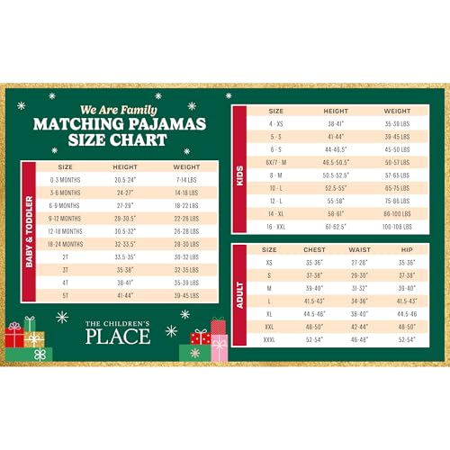 The Children's Place Baby Adult Family Matching, Christmas and Holiday Pajama Sets, Cotton, Merry Joy Pink, Medium