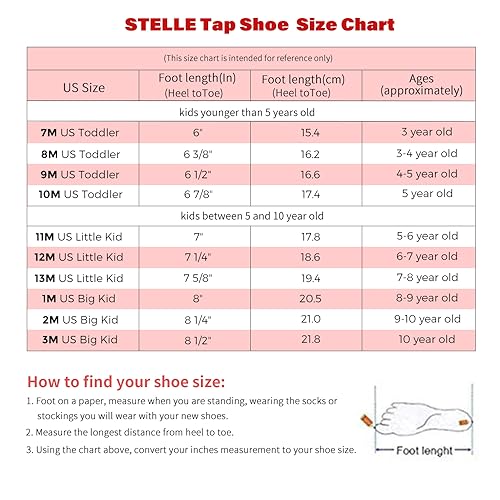 Stelle Tap Shoes for Girls Toddler Boys PU Leather Dance Shoes(Toddler/Little Kid/Big Kid)(Black PU,7MT)