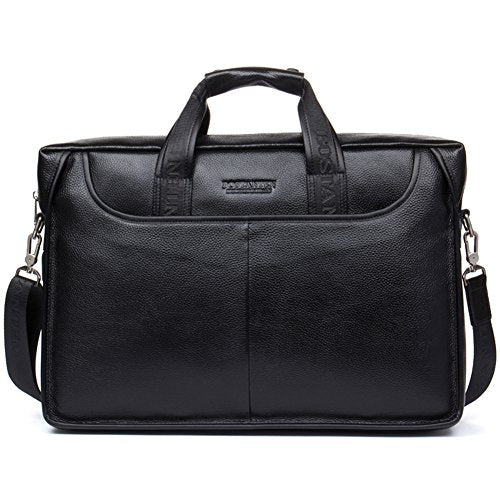 BOSTANTEN Leather Briefcase Handbag Messenger Business Bags for Men Black