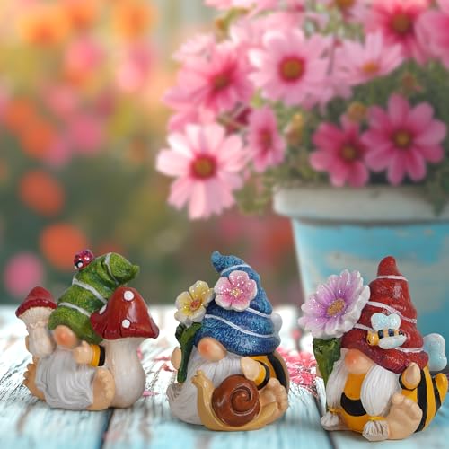 Hodao Spring Gnomes 3 Pcs Honey Bee Gnome Decorations Handmade Elf Dwarf Figurines Home Kitchen Farmhouse Holiday Festival Party Gifts(Multicolor Honey Bee Gnome)