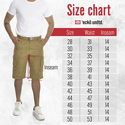 Ecko Cargo Shorts for Men – Twill Camo Mens Cargo Shorts with Belt Big and Tall