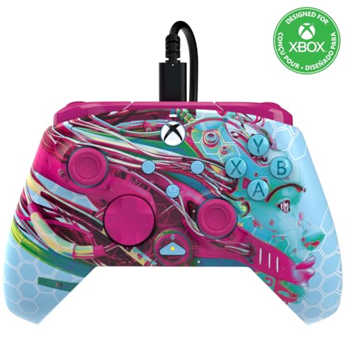 PDP Gaming REMATCH GLOW Enhanced Wired Gaming Controller: Licensed Glow in the Dark Gamepad for Xbox Series X|S, Xbox One, Windows PC, Mappable Back Buttons, Advanced Customizable App: Android Dreams