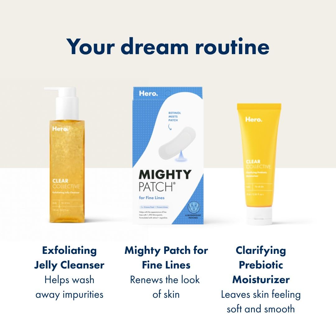 HERO COSMETICS Mighty Patch™ for Fine Lines Patches - Featuring Retinol and 1,390 dissolving Micropoint™ Points to Help Renew the Look of Skin (6 Count)