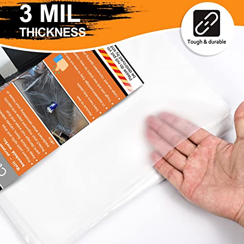 10 Piece Painter Plastic Drop Cloths Sheet,Waterproof Anti-dust Cover,9x12 Feet Disposable Tarp for Painting for Couch/Furniture Cover
