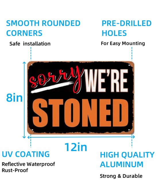 Carastora Fun Decorative Sign - Vintage Metal Tin Wall Art for the Man Den, Bar, Dorm or Garage - 420 Style Room Decor, 8x12 Inch