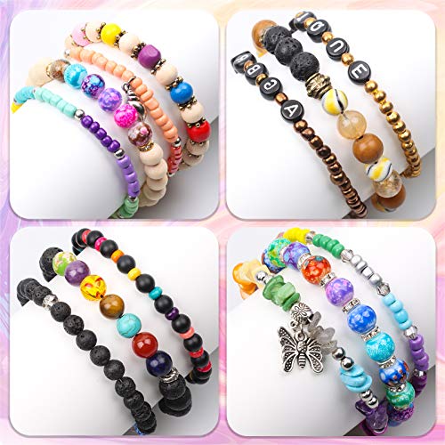 100pcs 10MM Acrylic Beads for Jewelry Making, GACUYI Smooth Beads Bulk Loose Glass Beads in Patterns for Adults Earring Bracelet Necklace Making and Beads Supplies
