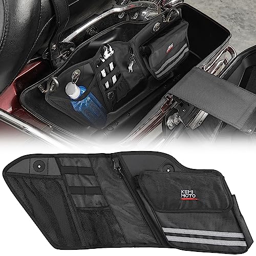 KEMIMOTO Motorcycle Saddlebag Organizers 2 Pack Compatible with Touring Models 2014-2024 Street Glide Road Glide Road King Electra Glide Black Saddle Bag Liners
