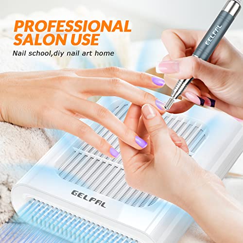 Gelpal Professional Nail Dust Collector, Adjustable Nail Dust Collector for Acrylic Nails , Electric Nail Vacuum Fan, Low Noise, Dust Collector for Nail Polishing &Salon.White.