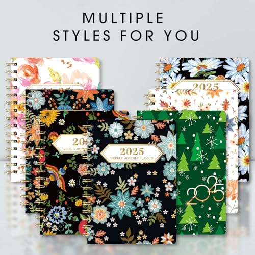 Ymumuda 2025 Planner, 12-Month Daily Weekly Monthly Planner from JAN.2025 to DEC.2025, 8.4" X 6", Spiral Planner Notebook with Stickers, Elastic Closure, Inner Pocket
