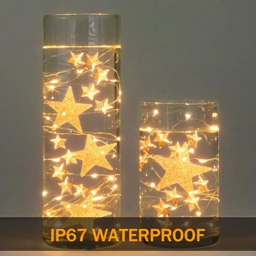 Onforu 16 Pack Fairy Lights Battery Operated String Lights, 6.5ft 20 Mini LED Lights, IP67 Waterproof White Fairy Lights, Twinkle Lights for Mason Jar Wedding Centerpiece Decor Christmas Bedroom