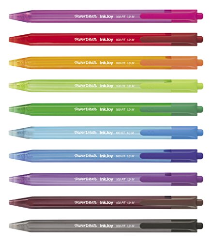 Paper Mate InkJoy 100RT Retractable Ballpoint Pens, Medium Point (1.0mm), Assorted, 20 Count