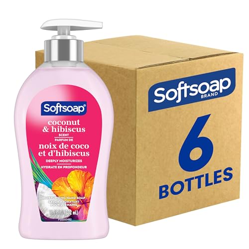 Softsoap Limited Edition Liquid Holiday Hand Soap and Moisturizing Body Wash Bundle, Including Peppermint and Pine Liquid Hand Soaps, Vanilla and Peppermint Body Washes, 4 Piece Gift Set