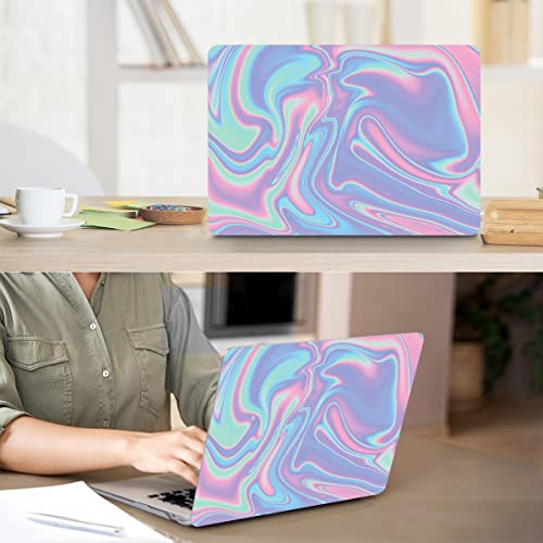 HOHAIYOO Compatible with MacBook Pro 13 inch Case M2 2024 2023 2022-2016 A2338 M1 A2251 A2289 A2159 A1989 A1706, Plastic Hard Shell Case & Keyboard Cover & Screen Protector &Webcam Cover, Line Flower