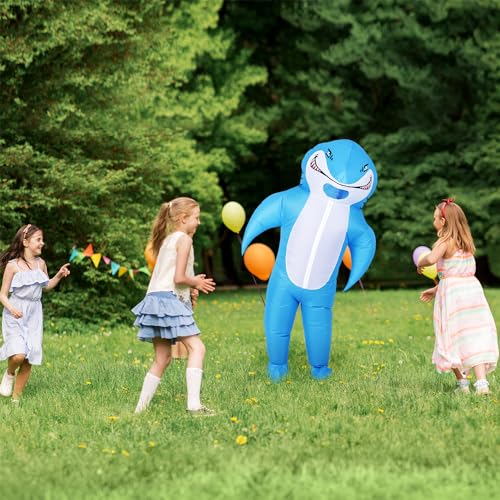 M MH ZONE Inflatable Shark Costume for Adult Funny Halloween Costumes Fantasy Cosplay Blow up Costume