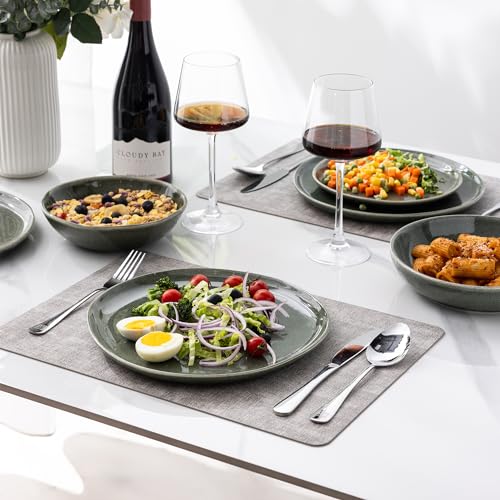 AmorArc Ceramic Plates Set of 6, 8.5 Inch Handmade Reactive Glaze Stoneware Plates set for Dessert, Salad, Appetizer, Small Dinner Plates, Microwave & Dishwasher Safe, Scratch Resistant