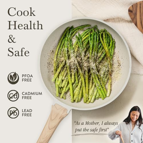 CAROTE Pots and Pans Set, Nonstick Cookware Set Non Stick Frying Pan Set, Granite Cookware Sets 8 Pcs,Pots and Pans Set (Granite, induction cookware)