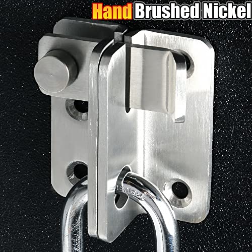 Alise Flip Latch,Gate Latches Slide Bolt Latch Safety Door Lock Catch for Barn Cabinet Pet Cage Wood Fence Bathroom Garage Window,SUS304 Stainless Steel Gate Hardware Locks,Brushed Nickel MS5009