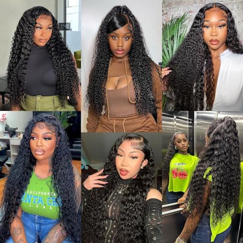 Rovess 613 Deep Wave Lace Front Wig Human Hair HD Transparent Lace Frontal Wig Human Hair 200% Density 13X6 Blonde Lace Front Wigs Human Hair Pre Plucked With Baby Hair Wigs for Women Blonde 24 Inch