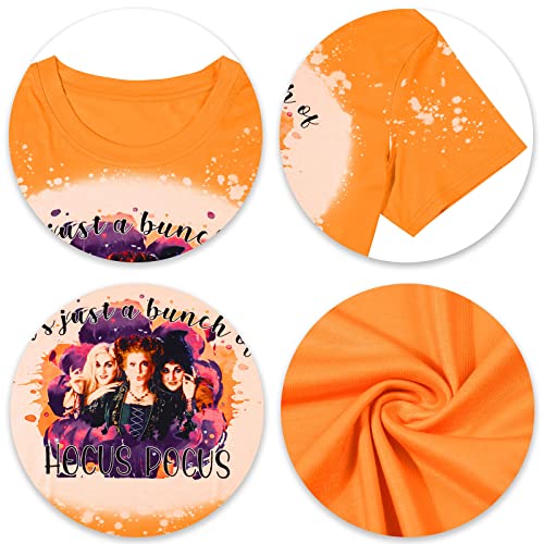 Women Plus Size Hocus Pocus Shirts Sanderson Sisters Graphic Tshirt Halloween Movie Short Sleeve Tee Tops Orange