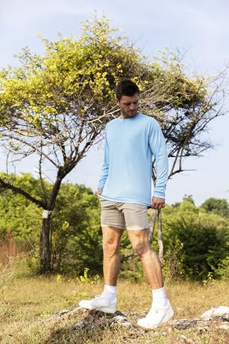 ZENGVEE 3 Pack Men's Sun Protection Long Sleeve Fishing Shirts UPF 50+ Quick Dry Swim Shirts for Hiking,Athletic,Running,Workout,Outdoor(Gray Blue Darkgray,XL)