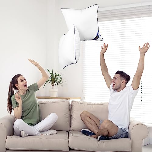 Utopia Bedding Throw Pillow Inserts (Pack of 2, White), 12 x 12 Inches Decorative Indoor Pillows for Sofa, Bed, Couch, Cushion Sham Stuffer