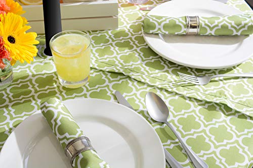 DII Green Lattice Outdoor Tabletop, Collection Stain Resistant & Waterproof, 60" Round w/Zipper, Green