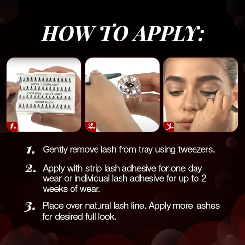 ARDELL Triple Individuals Knot-Free Short Eye Lashes, Black
