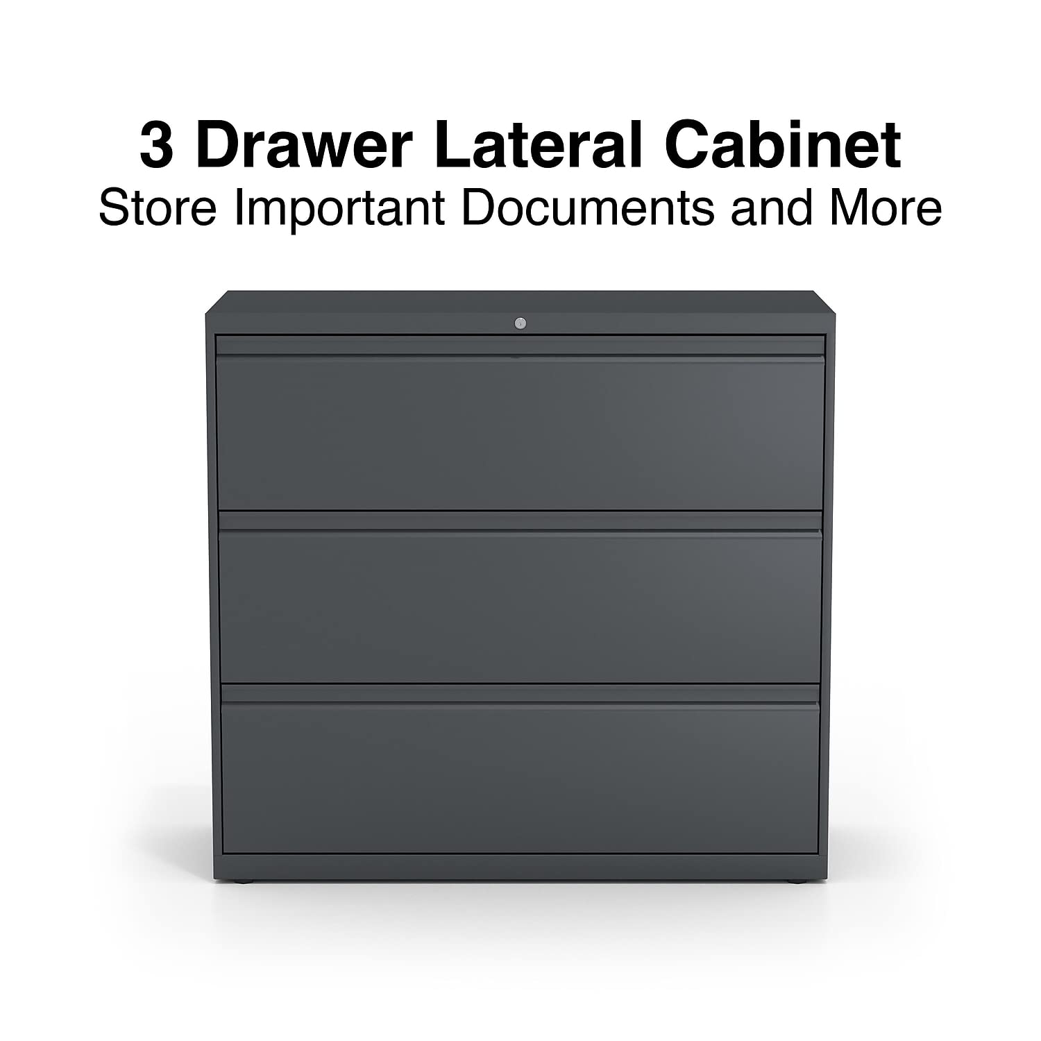 Lorell 3-Drawer Lateral File, 42 by 18-5/8 by 40-1/4-Inch, Charcoal