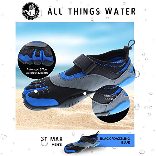 Body Glove Men's 3T Barefoot Max Water Shoe, Black/Dazzling Blue 7