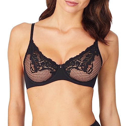 Le Mystere Women's Lace Allure Unlined Wired Bra - Black, 38E