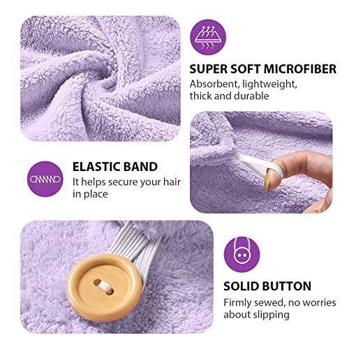 YFONG Larger Microfiber Hair Towel Wrap for Women, Purple, 30" X 10.2"