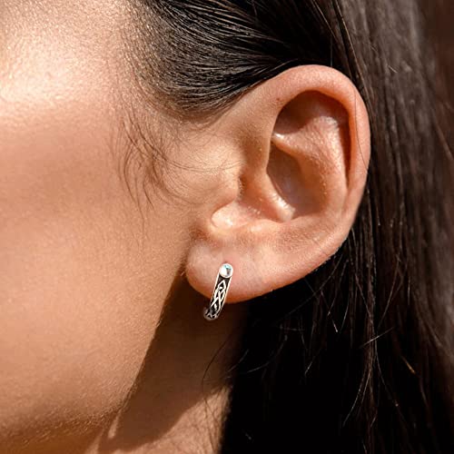 Celtic Knot Earrings 925 Sterling Silver Celtic knot created moonstone stud Earrings Celtic half hoop stud earrings Irish Celtic stud for Women