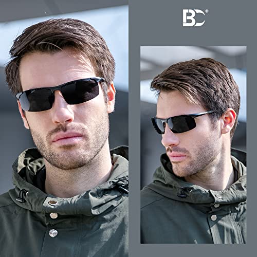 BIRCEN Mens Polarized Sunglasses UV-Protection: Carbon Fiber Sport Black Shades for Men Driving Fishing Golfing