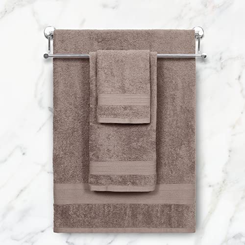 TRIDENT Soft & Plush Luxury Towel Set, 100% Cotton, 1 Bath Towel, 1 Hand Towel, 1 Washcloth, Highly Absorbent Towels for Bathroom, 3 Pieces snowclad White Towel Sets