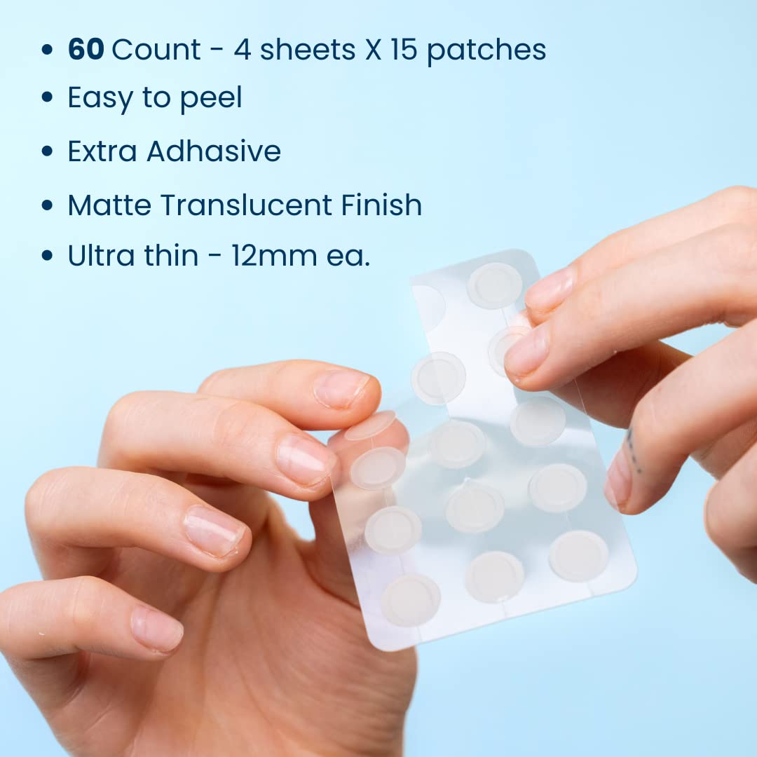 CLEAN SKIN CLUB 60 Invisible Vegan Pimple Patches, Derma Dot Hydrocolloid for Covering Zits, Blackhead, Blemish, Absorbing Face Cover Sticker, Skincare Treatment, Non Toxic Ingredients