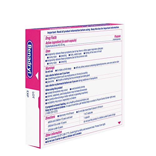 Benadryl Liqui-Gels Antihistamine Allergy Medicine & Cold Relief, Dye Free, 24 ct