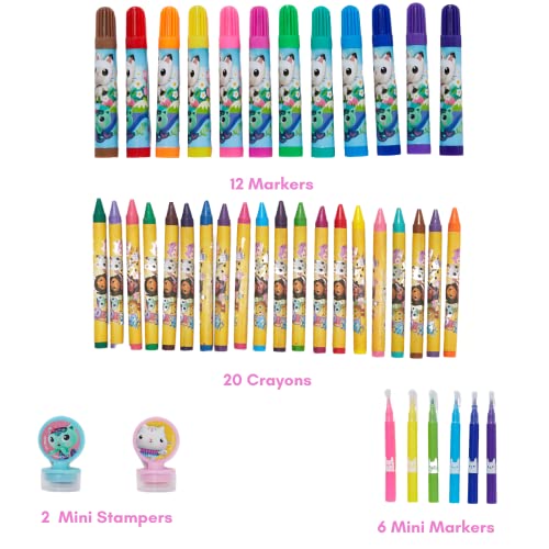 Innovative Designs Gabby's Dollhouse Coloring Art Set for Kids with Stickers and Stampers, 150+ Pieces