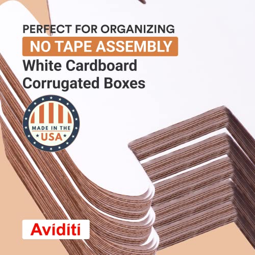 AVIDITI Corrugated Cardboard Storage Bins Holder 3" x 12" x 4.5" (50 Pack), Open Top Durable and Ideal for Organizing Parts Bin Work Areas Packing Moving and Storage - White, 50 Pack