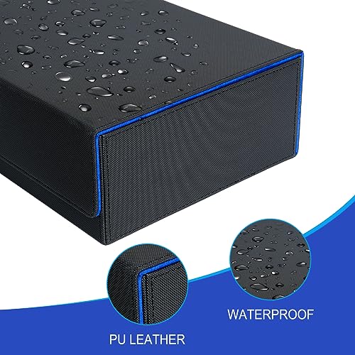 6 in1 Card Deck Box Set,X-Large Premium Trading Card Storage Case with 5 Small Box,Magnetic Game Deck Display Case Compatible with MTG/TCG/Yugioh/Magic/Commander(Black&Blue)