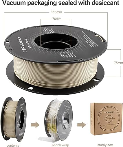 Carbon Fiber PETG Filament 1.75mm, TINMORRY PETG-CF 3D Printing Materials for FDM 3D Printer, 1 KG 1 Spool, Reddish Brown