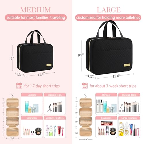 HOTOR Travel Toiletry Bag - Toiletry Bag w/Hanging Hook - Spacious Toiletry Bag for Women & Men, Makeup Bag/Big Comparment, Waterproof for Travel Accessories, Travel Essentials, Large, Aegean-Blue